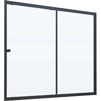 Душевая шторка на ванную профиль черный глянцевый стекло прозрачное Vegas-glass