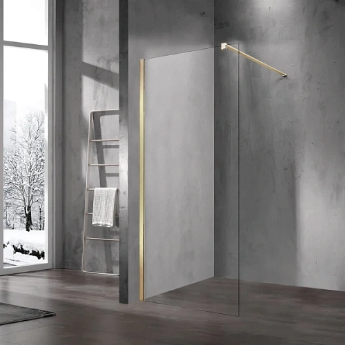 Душевая перегородка Vincea Walk-In 60 см профиль матовый золотой - фото 4