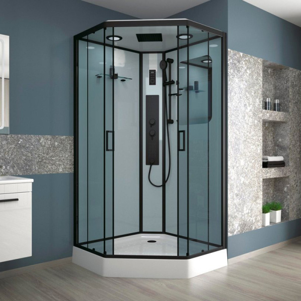 Душевая кабина Niagara Premium 100х100 см стекло тонированное 69020134GDBLACK (детальная фотография), многоугольные