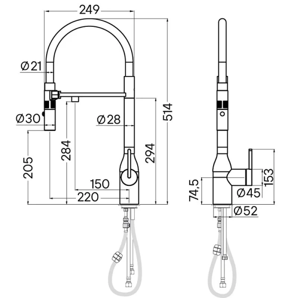 Смеситель для питьевой воды Paulmark Magneto One светлое золото Ma213188-LG (детальная фотография), для кухни, для питьевой воды с фильтром