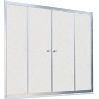 Душевая шторка на ванную профиль матовый хром стекло сатин Vegas-glass