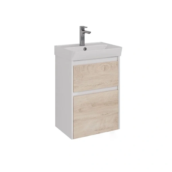 Тумба с раковиной Lemark Combi LM03C50T 50 см пристенная (детальная фотография)