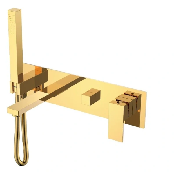 Смеситель для ванны Boheme Qubic золото 474-2-G (детальная фотография)