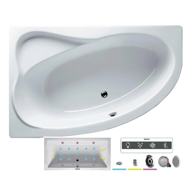 Ванна гидромассажная Riho Lyra 170 x 110 см, JOY, левая/правая BA6400500000000_JOY (детальная фотография), с гидромассажем