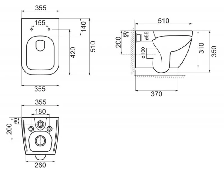Унитаз подвесной BelBagno Alpina безободковый BB10100CHR (детальная фотография), подвесные, встраиваемые