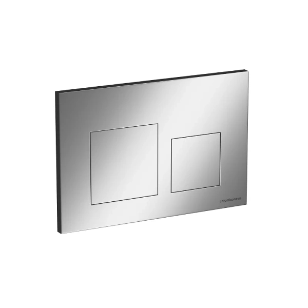 Клавиша смыва Ceramica Nova Balance хром матовый CN12-002M (детальная фотография), слив эконом-стандарт с двумя клавишами
