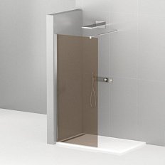 Душевая перегородка Cezares Liberta 100 см стекло бронза, профиль хром