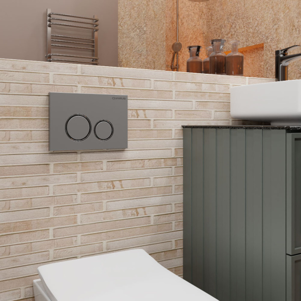 Клавиша смыва Charus Spazio хром матовый FP.330.46.01 (детальная фотография), в наличии