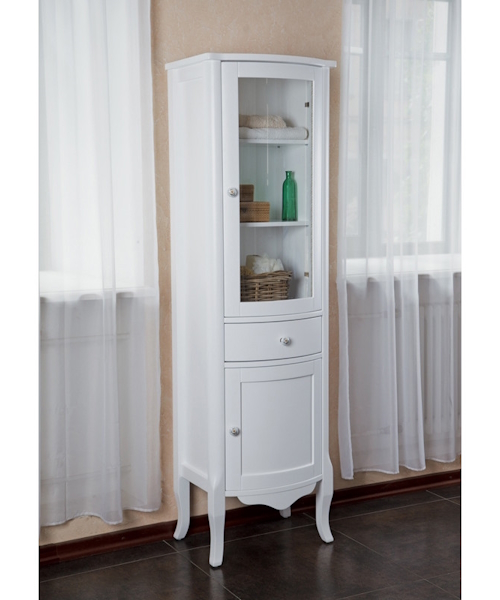 Шкаф, петли справа, цвет белый глянец, фурнитура состаренное серебро, La Beaute Sabrina CSA.Dx.LBL.CR (детальная фотография)