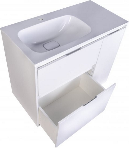 Тумба с раковиной Style Line Барселона СС-00002 90 см с выкатной корзиной (детальная фотография), подвесная, напольная, пристенная