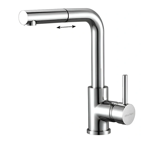 Смеситель для кухни Paulmark Kassel KA214311 с выдвижным шлангом (детальная фотография)