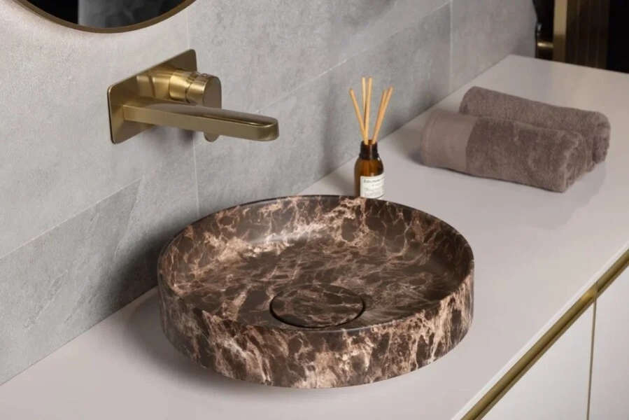 Раковина Boheme Corian 40 см emprador 801-ED (детальная фотография), под мрамор, другие