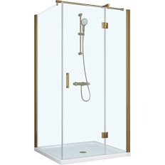 Душевой уголок профиль бронза стекло прозрачное Vegas-glass