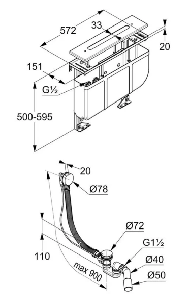 Монтажный блок для смесителя Kludi на 4 отверстия 7878205-00 (детальная фотография), по запросу