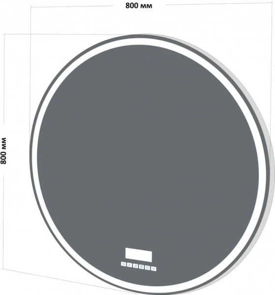 Зеркало с подсветкой BelBagno Spc 80 см с bluetooth, термометром и радио SPC-RNG-800-LED-TCH-RAD (детальная фотография), в наличии