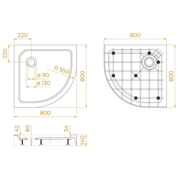 Душевой поддон RGW SMC/R-C W 80x80 см белый 12350488-01 (детальная фотография), недорогие