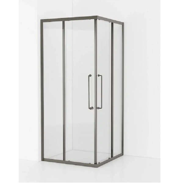 Душевой уголок Cezares Relax 90x90 см профиль оружейная сталь стекло прозрачное RELAX-304-A-2-90-C-GM (детальная фотография), современные, hi-tech