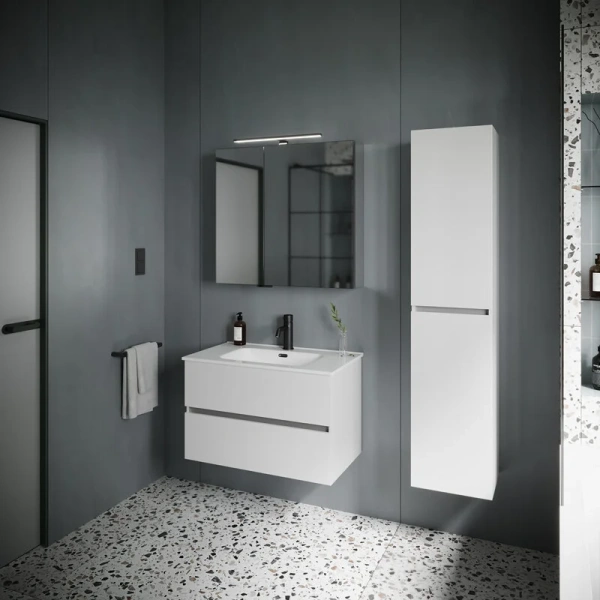 Тумба с раковиной подвесная Sancos Urban UR80W 80 см с ящиками (детальная фотография), 80 см