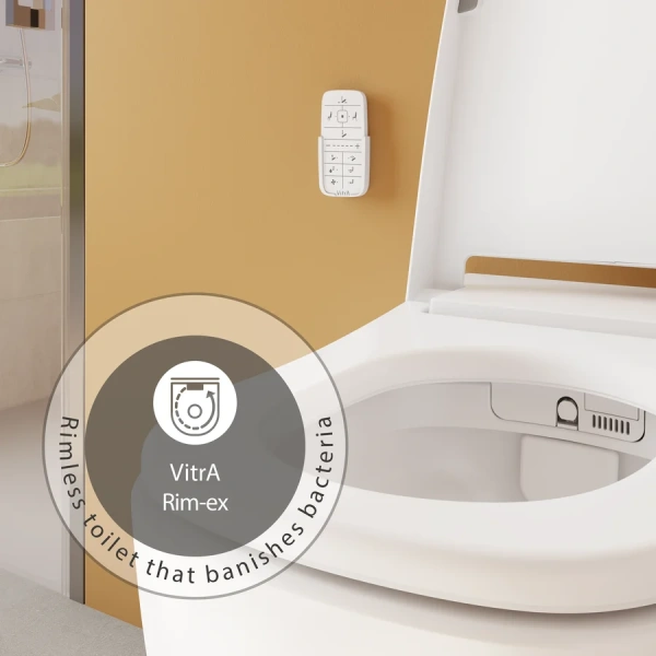 Унитаз интеллектуальный подвесной VitrA V-Care Basic 5674B003-6193 (детальная фотография), круглой формы