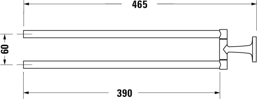 Полотенцедержатель Duravit Starck T хром 0099411000 (детальная фотография), современные, hi-tech