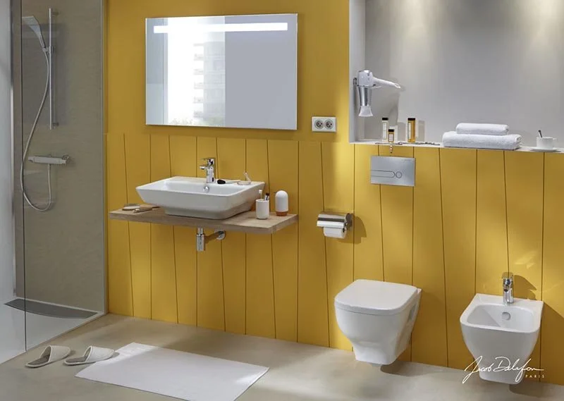 Раковина Jacob Delafon Struktura 50 см подвесная EGF112-00 (детальная фотография), подвесные, накладные (на столешницу), на полупьедестал, на пьедестал, пристенные