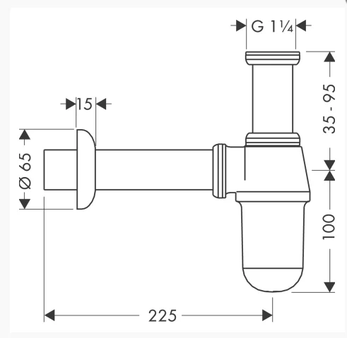 Сифон для раковины Hansgrohe хром 52053000 (детальная фотография), хром