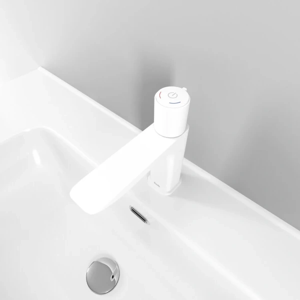 Смеситель для раковины IDDIS Slide белый матовый SLIWTBTi01 (детальная фотография), на раковину