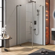 Душевой уголок Cezares Slider 100х90 см стекло прозрачное профиль оружейная сталь