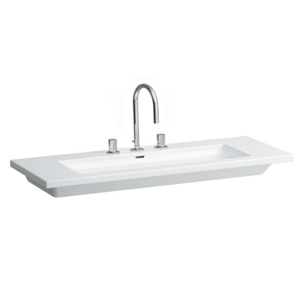 Раковина Laufen Living 130 см с 3 отверстиями для смесителя 8.1643.6.000.108.1 (детальная фотография)