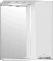 Зеркальный шкаф с подсветкой Style Line Жасмин 70/С 70 см белый глянец