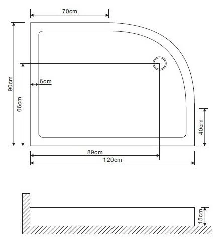 Душевой поддон Grossman 120х90 см правый GR-41210920R (детальная фотография), недорогие