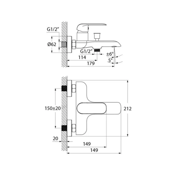 Смеситель для ванны IDDIS Calipso белый/хром CALSB00i02WA (детальная фотография), для ванны