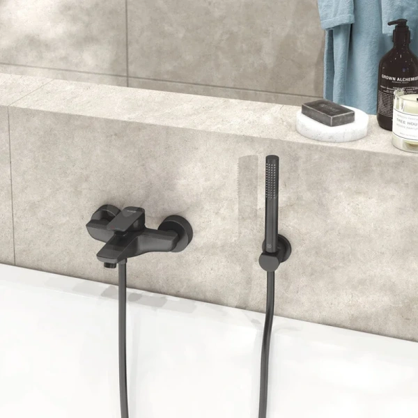 Смеситель для ванны Kludi Pure&Style черный 406813975 (детальная фотография), современные, hi-tech