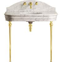 Раковина консоль Devon & Devon Palace 103 см золото светлое, мрамор Bianco Carrara