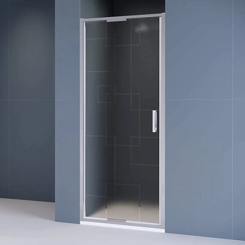 Душевая дверь в нишу RGW Stilvoll SV-05 90 см профиль хром стекло матовое с рисунком - фото 5