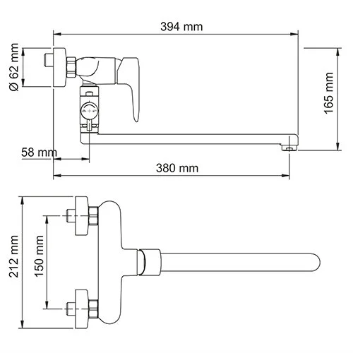 Смеситель для ванны WasserKRAFT Vils хром 5602L (детальная фотография), для ванны