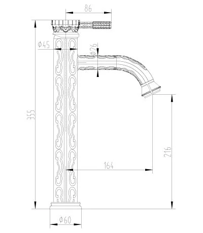 Смеситель для  раковины, бронза Lemark Jasmine  LM6609B (детальная фотография), для раковины