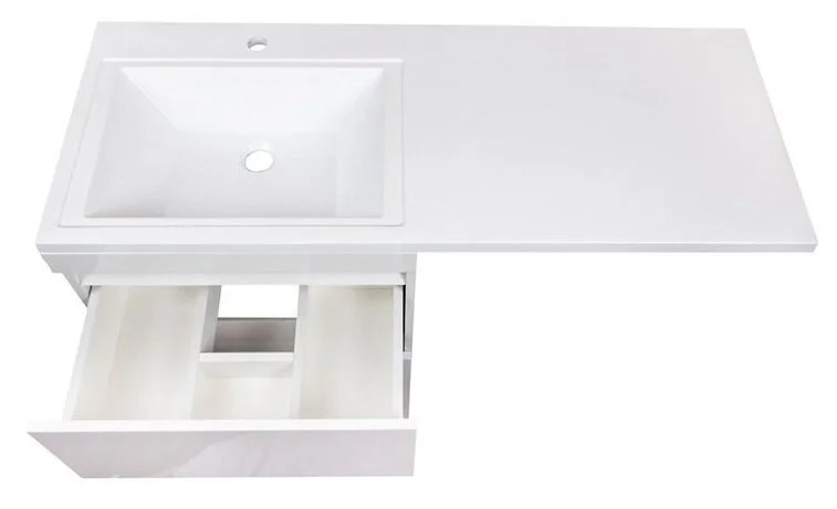 Тумба под раковину напольная Style Line Даллас 58 см белая СС-00002338 (детальная фотография), моноблок, для стиральной машины