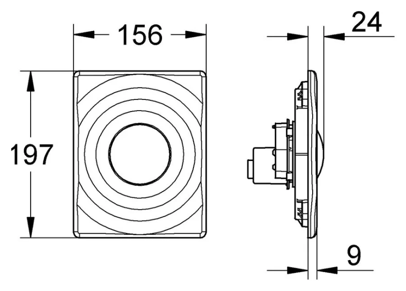 Смывная клавиша Grohe Surf 38574 (детальная фотография), пневматические