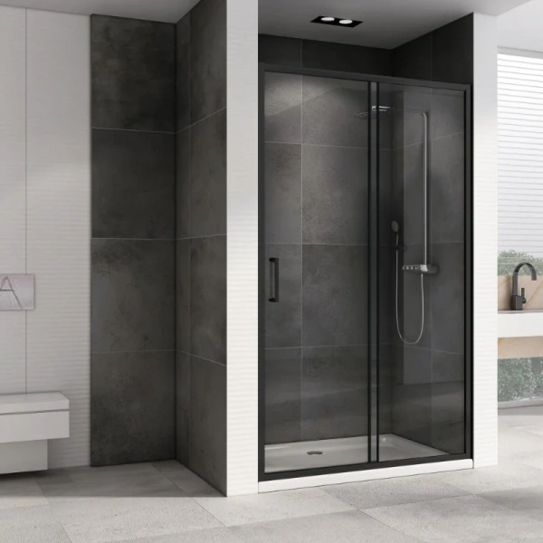 Душевая дверь в нишу Abber Schwarzer Diamant 140 см стекло прозрачное AG30140B5 (детальная фотография), 140 см