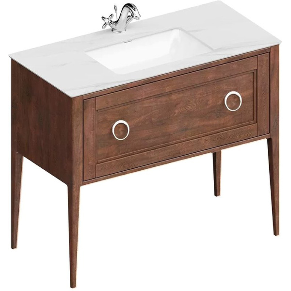 Тумба под раковину напольная Kerama Marazzi Plaza Classic 100 см орех матовый PL.CN.100.1\NUT.M (детальная фотография), в наличии