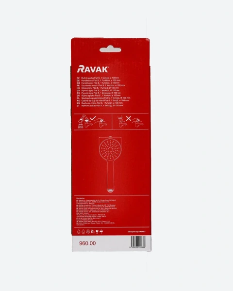 Душевая лейка Ravak Flat S 960.00 X07P343 (детальная фотография), современные, hi-tech