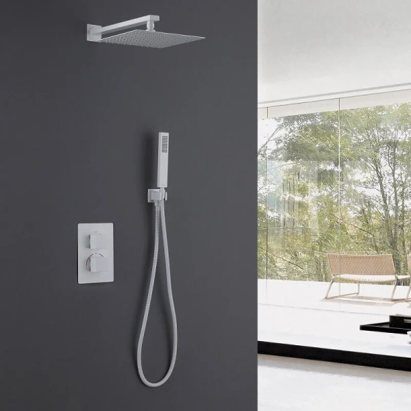 Душевой комплект Abber Daheim белый матовый AF8251W (детальная фотография), душевые комплекты, наборы