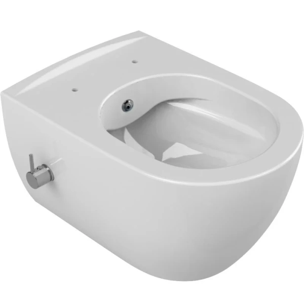 Унитаз подвесной Boheme Bianca белый глянцевый 963-SET-2-W (детальная фотография), современные, hi-tech, круглые