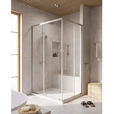 Душевой уголок Cezares Relax 120x90 см профиль хром стекло прозрачное