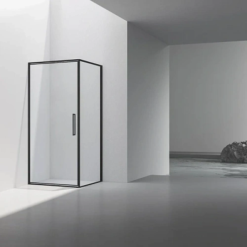 Душевой уголок Vincea Slim 90x90 см черный стекло прозрачное - фото 3