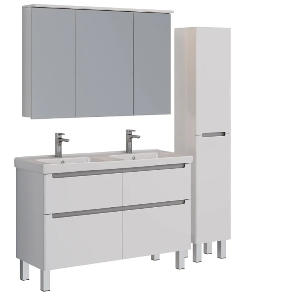 Тумба с раковиной Lemark Buno LM04B125T 125 см 4 ящика (детальная фотография), окрашенные