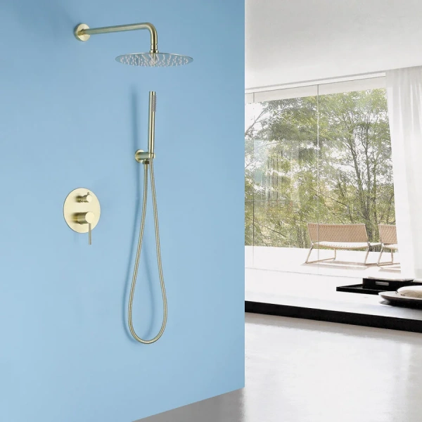 Душевой комплект Abber Emotion золото матовое AF8818G (детальная фотография), золотые