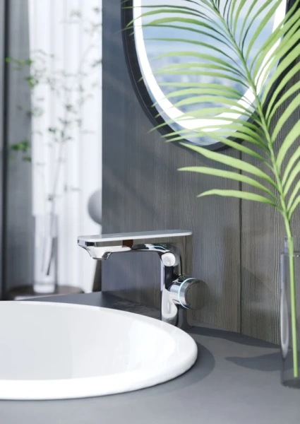 Смеситель для раковины BERGES Morans хром 076001 (детальная фотография), для раковины