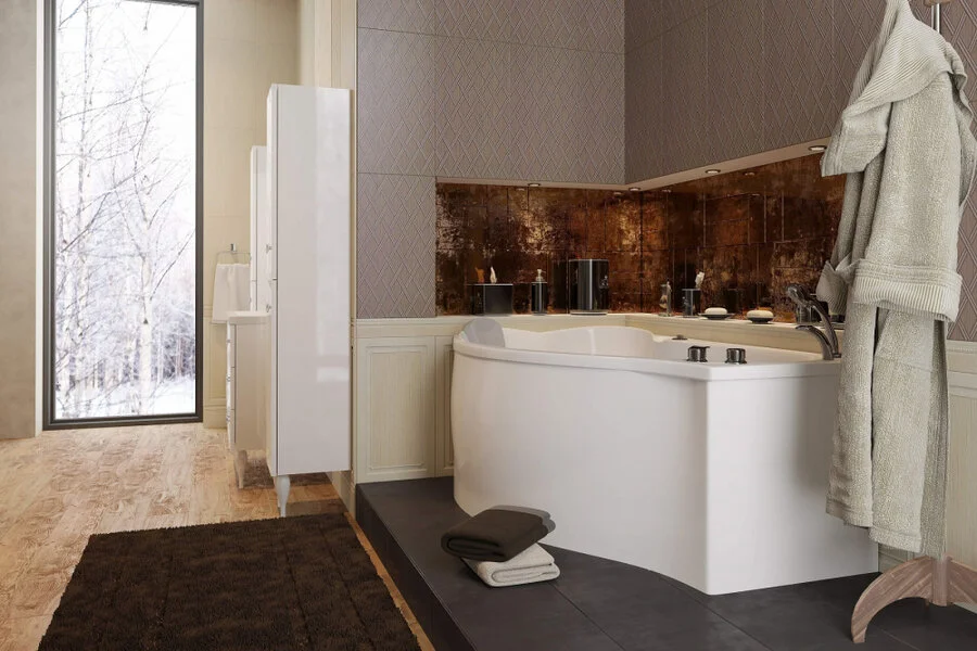 Ванна акриловая 1MarKa Gracia 160 x 95 см, белый, левая/правая 01гр1695л (детальная фотография), асимметричные